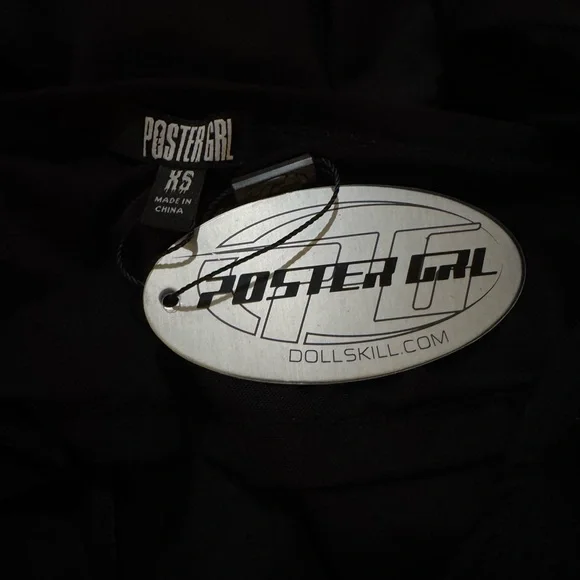 POSTER GIRL Cut Out Mesh Long Sleeve Mini Dress - Black XS - Picture 7 of 7